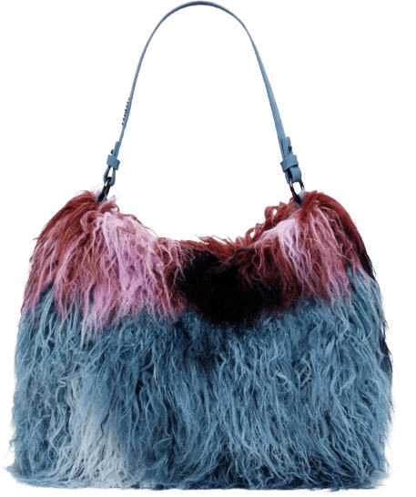 Bolso con pelo de colores de Desigual.