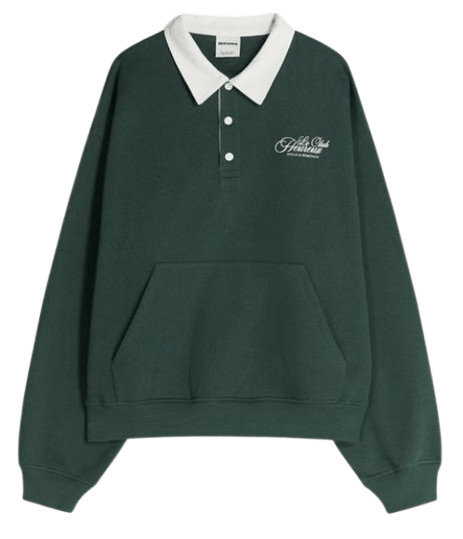 Jersey cuello polo de Bershka.