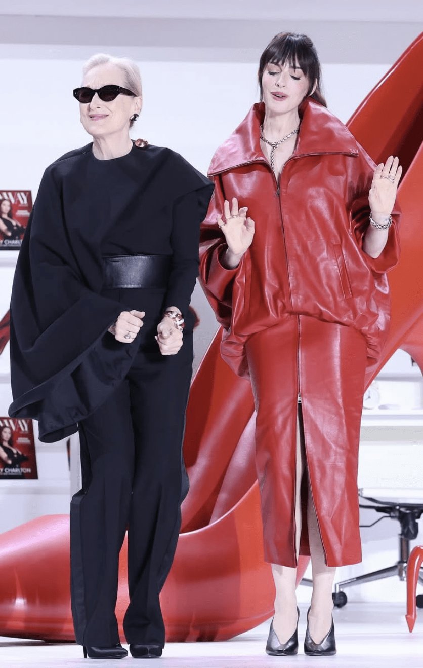 Anne Hathaway y Mery Streep para la noche en Seul