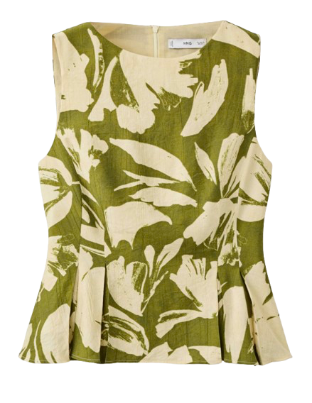 Top peplum de flores de Mango. Precio: 29,99€
