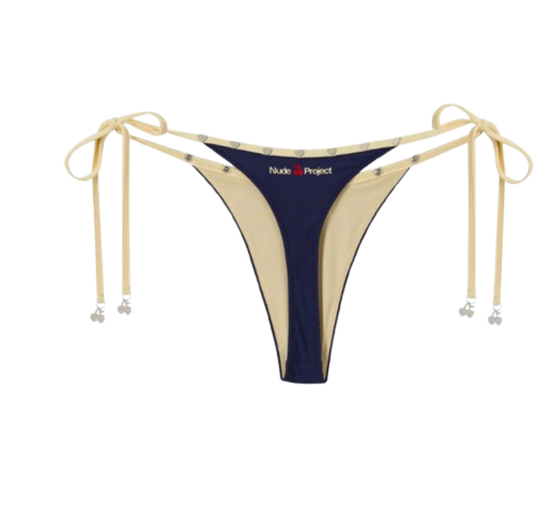 Braguita micro bikini de Nude Project en azul marino, perfecta para sumarse a la tendencia más sexy del verano.