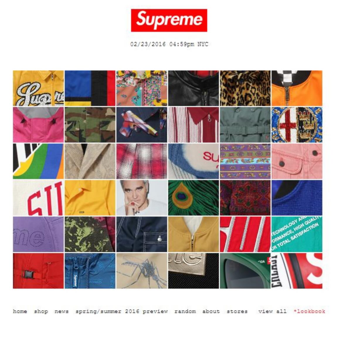 Supreme presenta su colección Primavera/Verano 2016 a través de su icónico lookbook digital. Imagen: @archivedbykyle