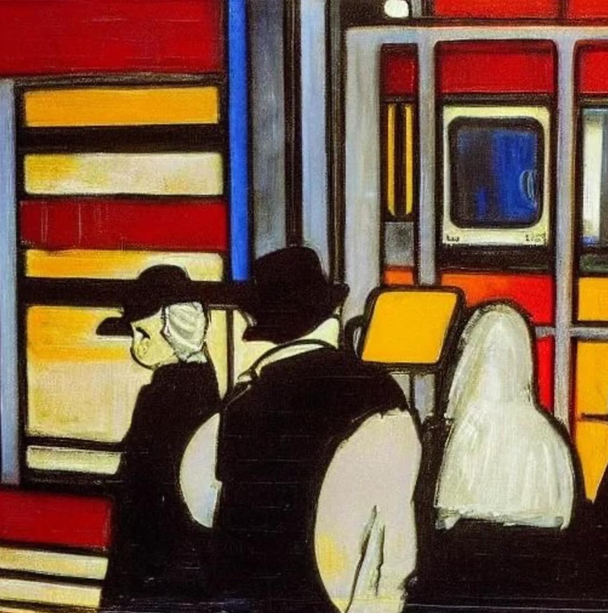 Cuadro «New York Subway», obra del artista Piet Mondrian