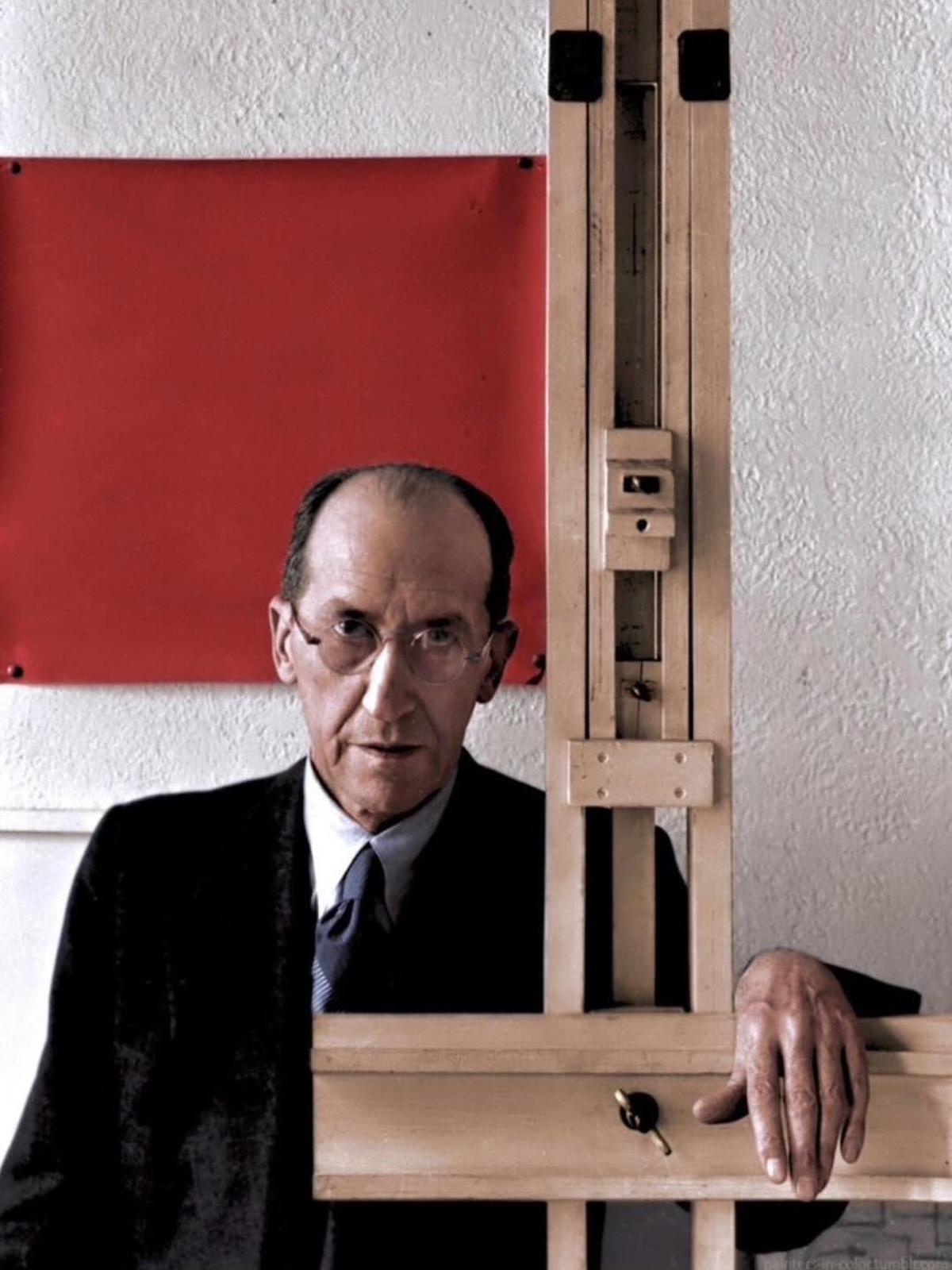 Piet Mondrian en su estudio de Nueva York