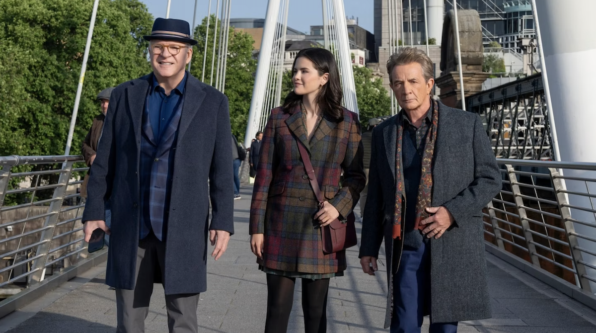 Steve Martin, Selena Gomez y Martin Short regresan en «Solo asesinatos en el edificio» temporada 6, que lleva a sus protagonistas hasta Londres. Imagen: fotograma oficial de «Solo asesinatos en el edificio»