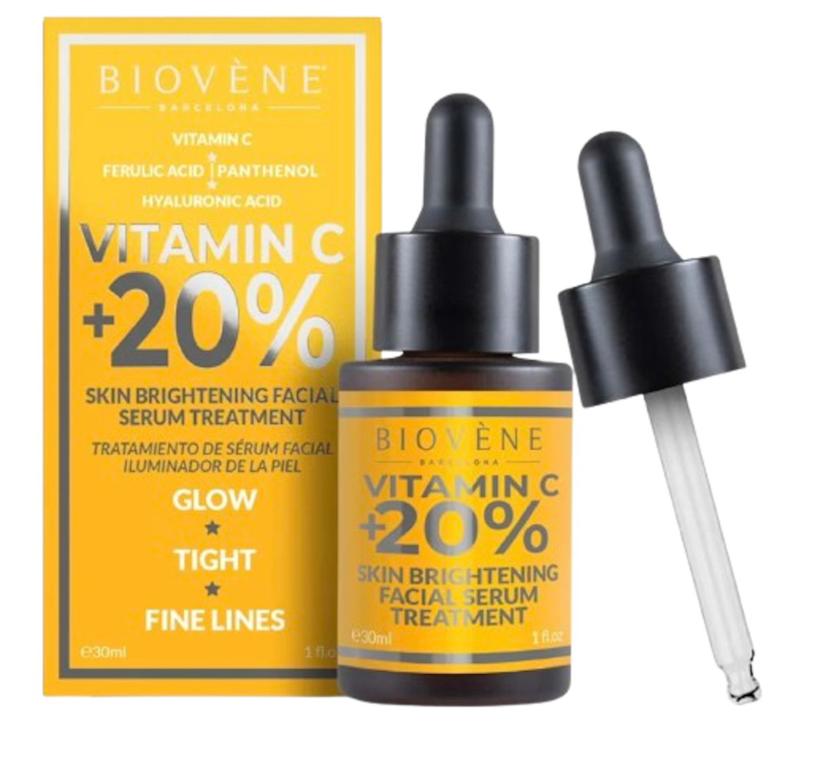 ITAMIN C +20% Skin Brightening Facial Serum Treatment de Biovène Barcelona, una de las mejores marcas de belleza españolas. Precio: 11,95€