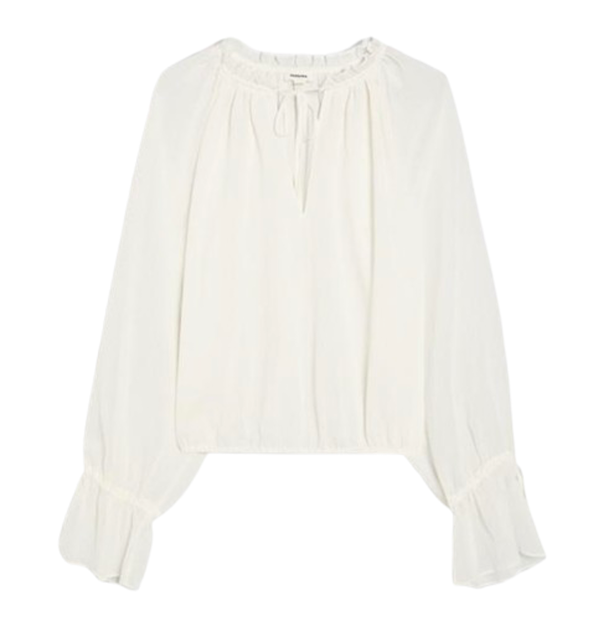 Blusa romántica en color crudo de Bershka.