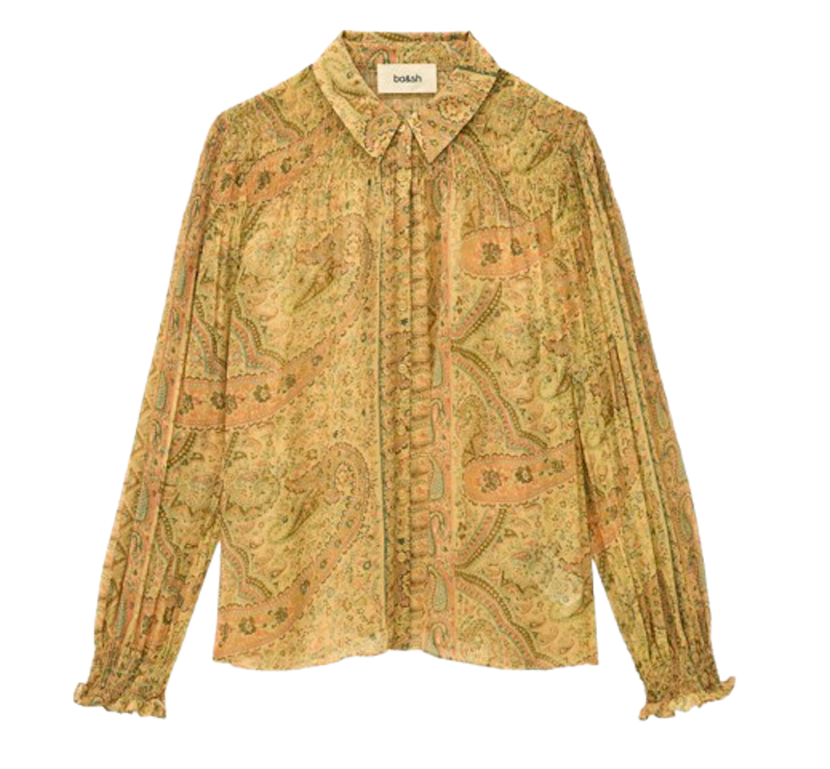 Camisa con estampado boho en tons ocres de Ba&sh. 