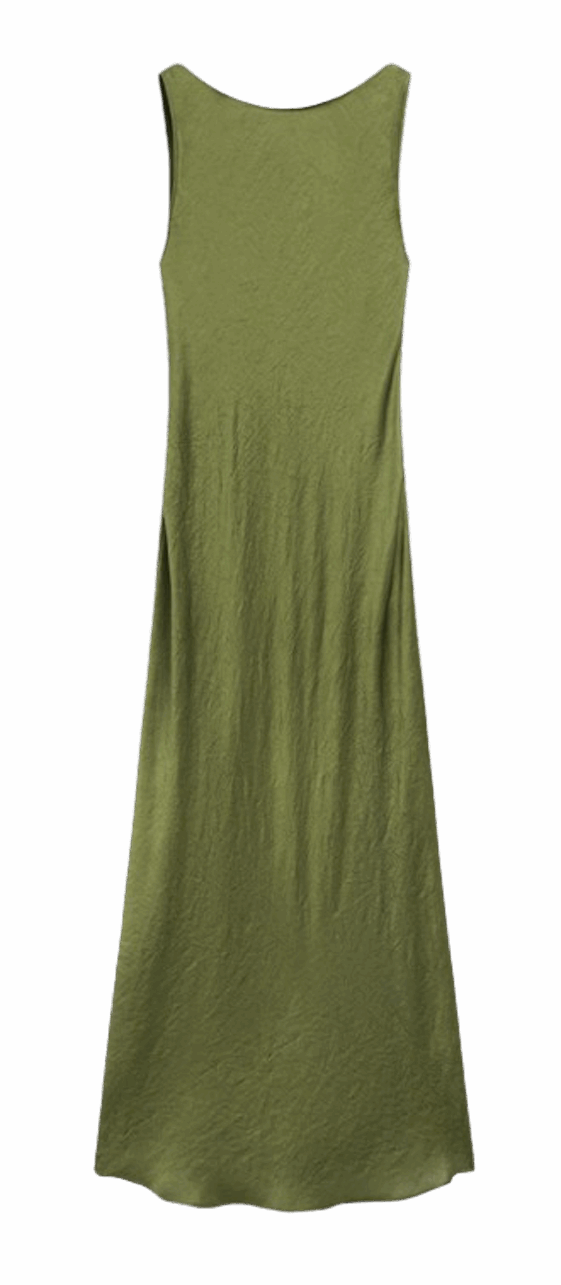 Vestido verde pistacho de Massimo Dutti, uno de los colores en tendencia. Precio: 89,95€