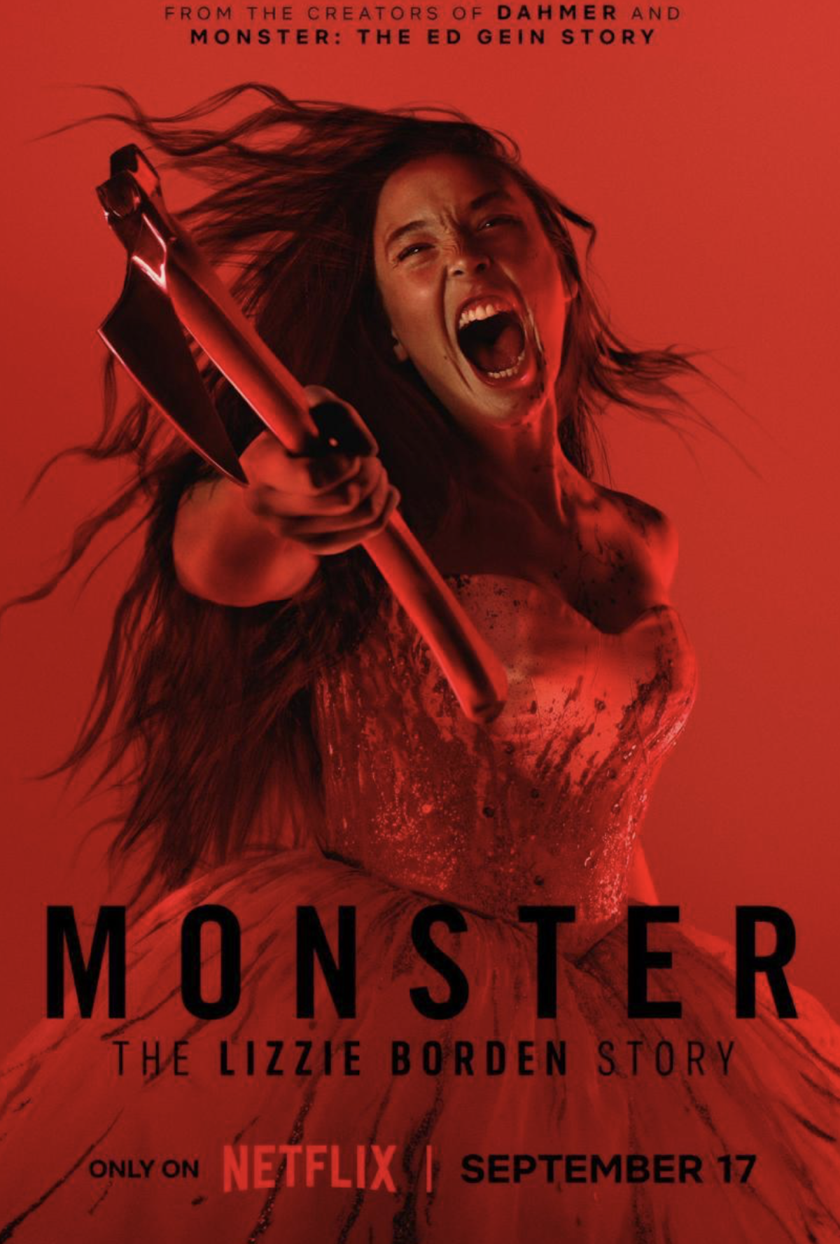 Cartel oficial de «Monstruo: la historia de Lizzie Borden», uno de los estrenos de streaming de septiembre más esperados