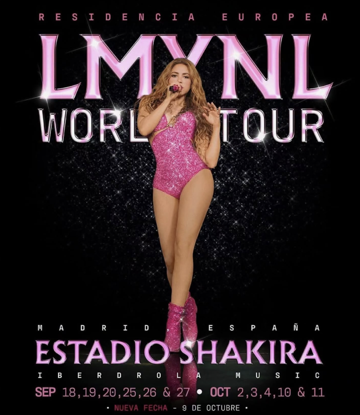 Cartel oficial de «Las Mujeres Ya No Lloran World Tour» uno de los mejores planes en septiembre en Madrid