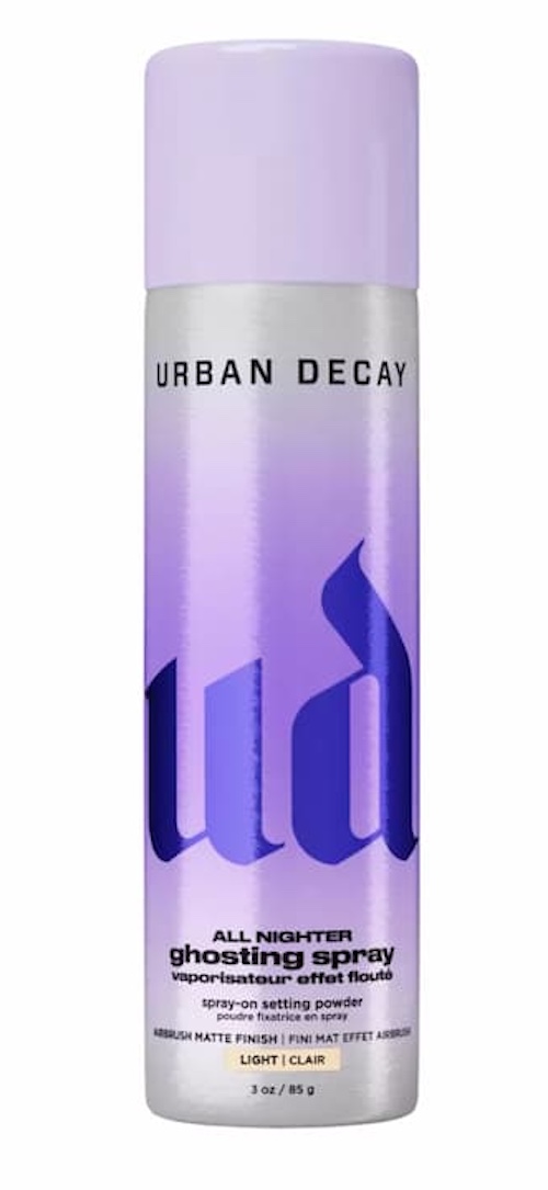 All Nighter Ghosting Spray de Urban Decay, el nuevo producto que combina spray fijador y partículas de polvo para controlar los brillos. Precio: TBC