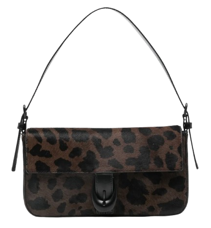 Bolso de hombro estampado guepardo en tonos marrones, de STAUD, disponible en FARFECTH