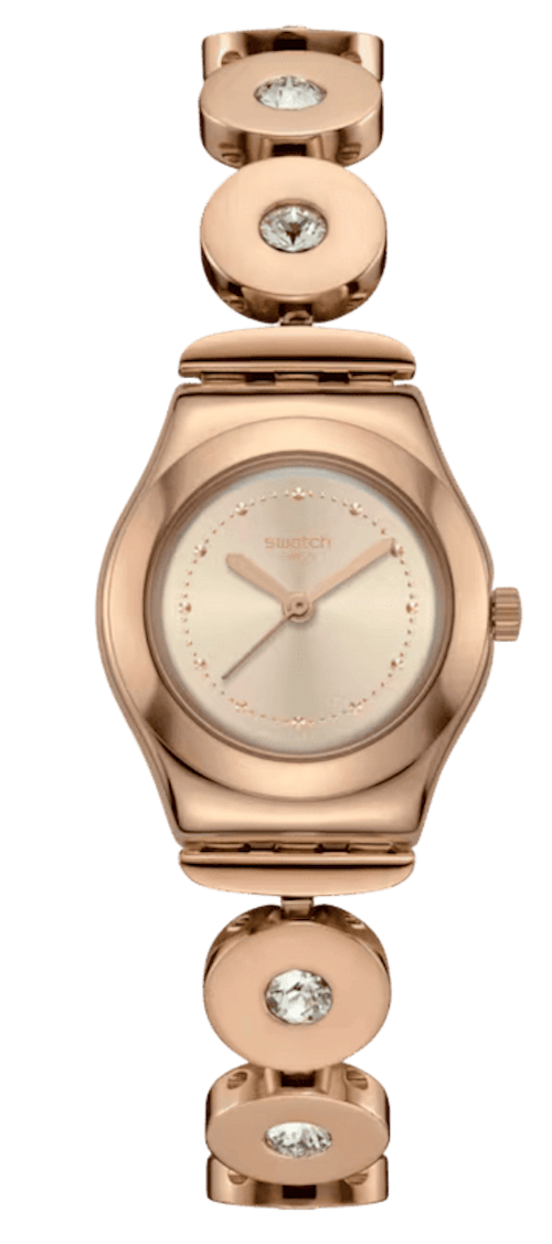 Copper Candor de Swatch, la practicidad de un reloj combinado con la sofisticación de una pulsera. Precio: 160€