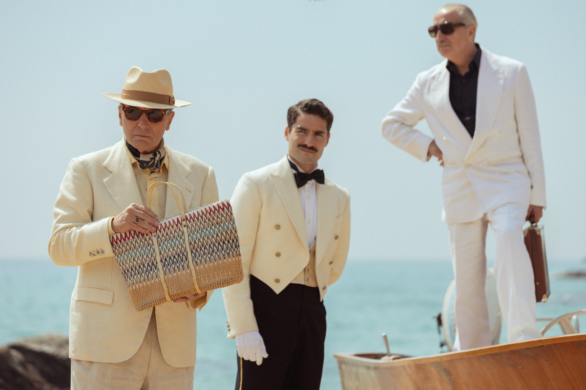 Jose Coronado como Basil, Jose Condessa y Gonzalo de Castro caracterizados como sus personajes en «El problema final»