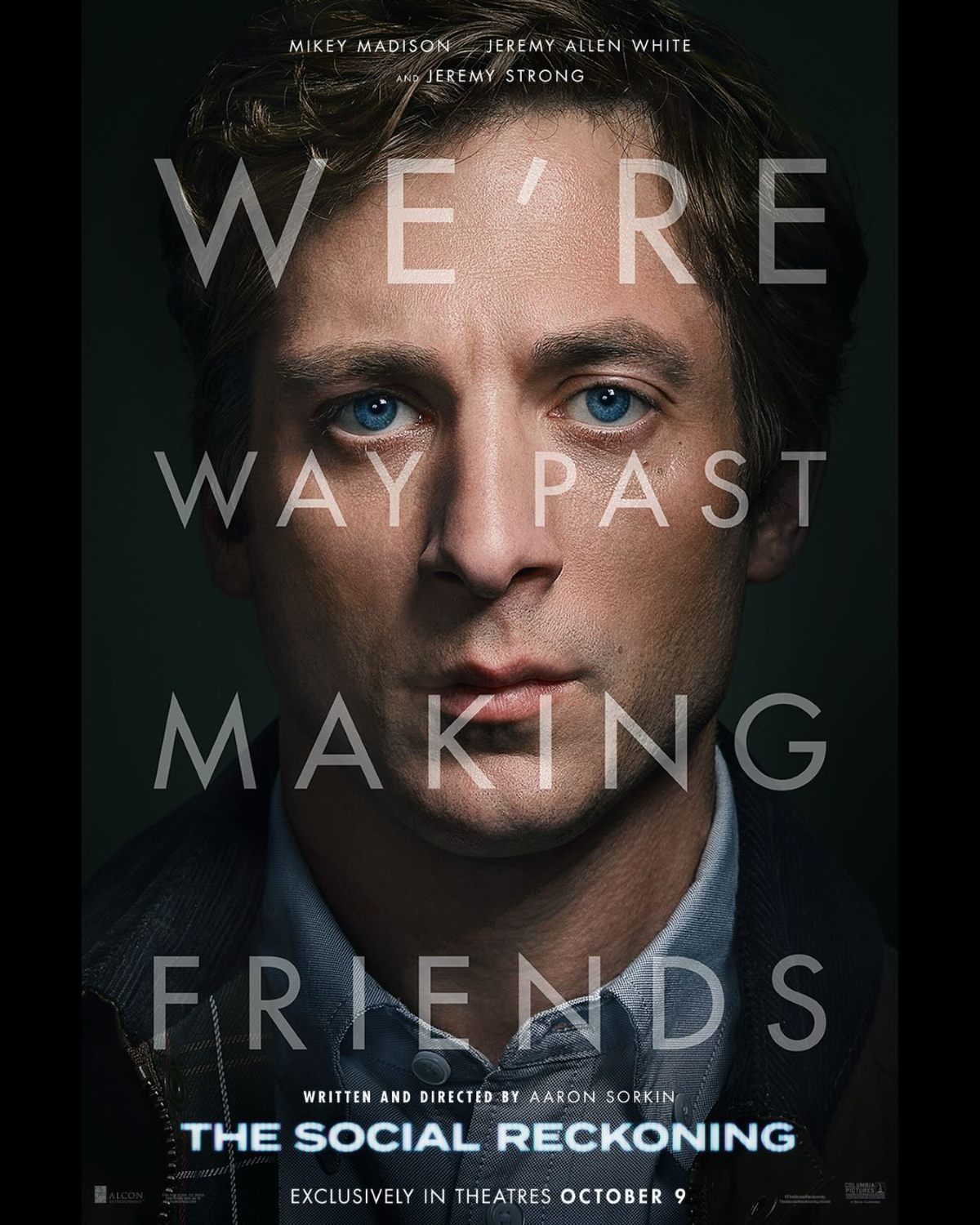 Mikey Madison, Jeremy Allen White y Jeremy Strong protagonizan «El precio de la red», el nuevo drama de Aaron Sorkin que se adentra en los secretos de Facebook y en la historia detrás de «The Facebook Files». Una película basada en hechos reales