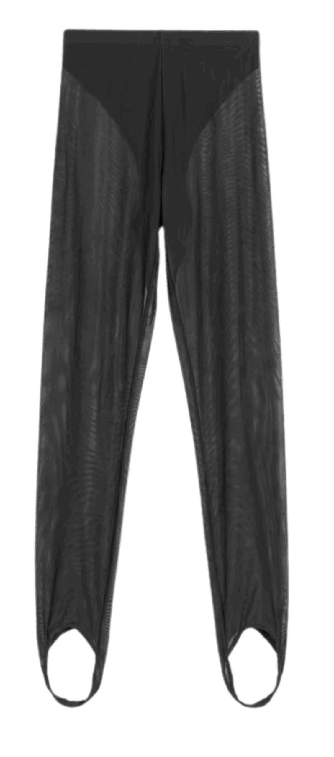 Leggings con estribo en tejido transparente negro de Bershka. Precio: 15,99 €