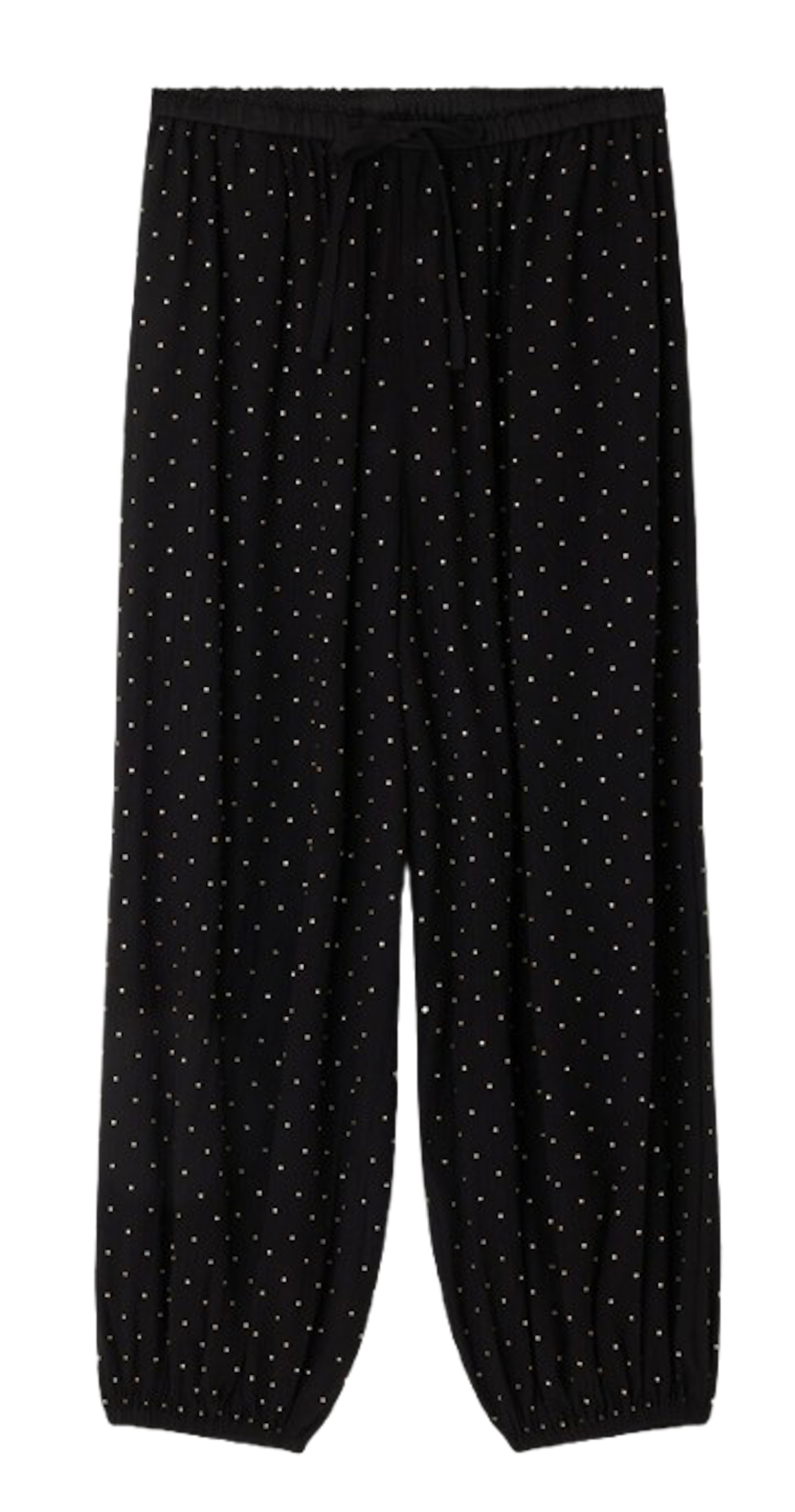 Pantalón sarouel negro con pedrería de Sandro. Precio: 164,5 €