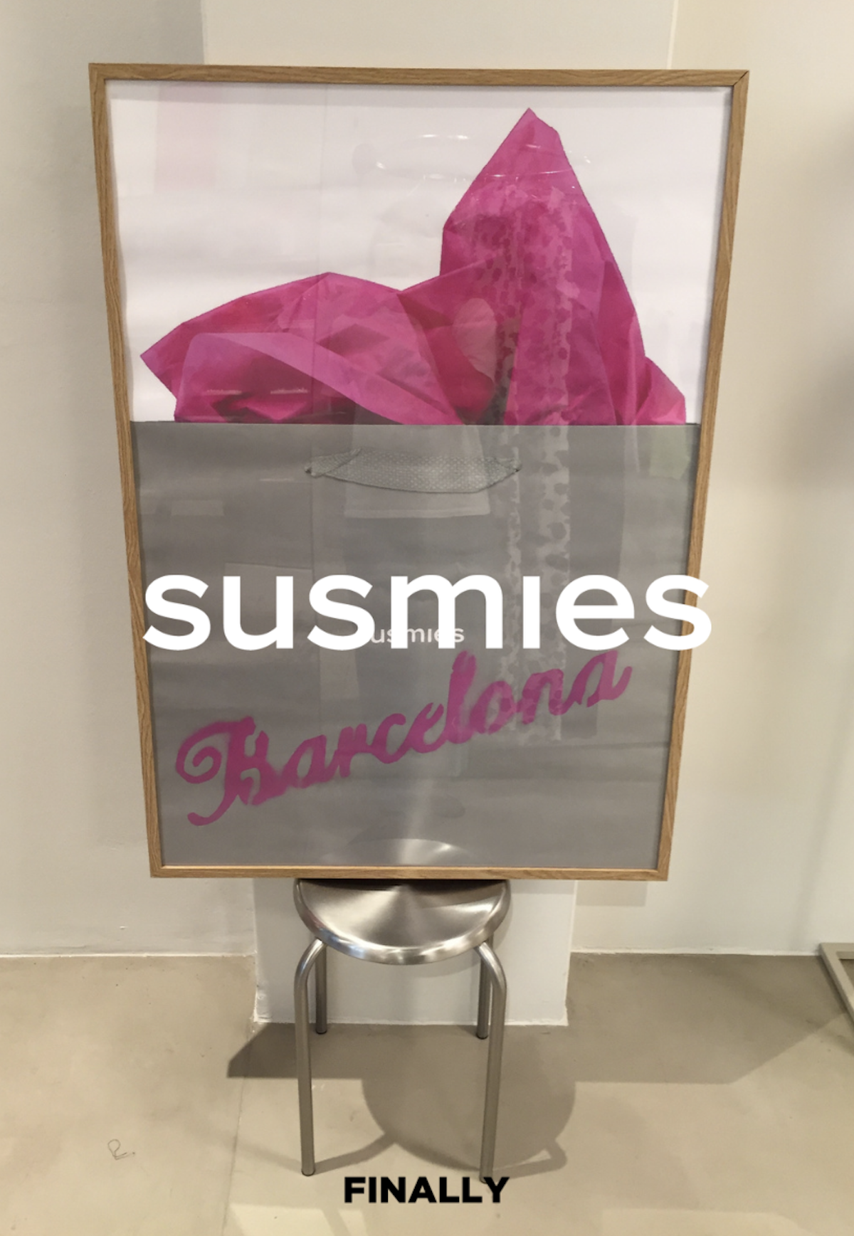 Cartel de la tienda Susmies de Barcelona
