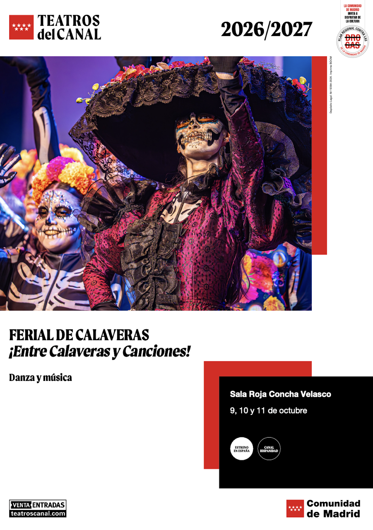 Cartel de el Día de los Muertos en Teatros del Canal