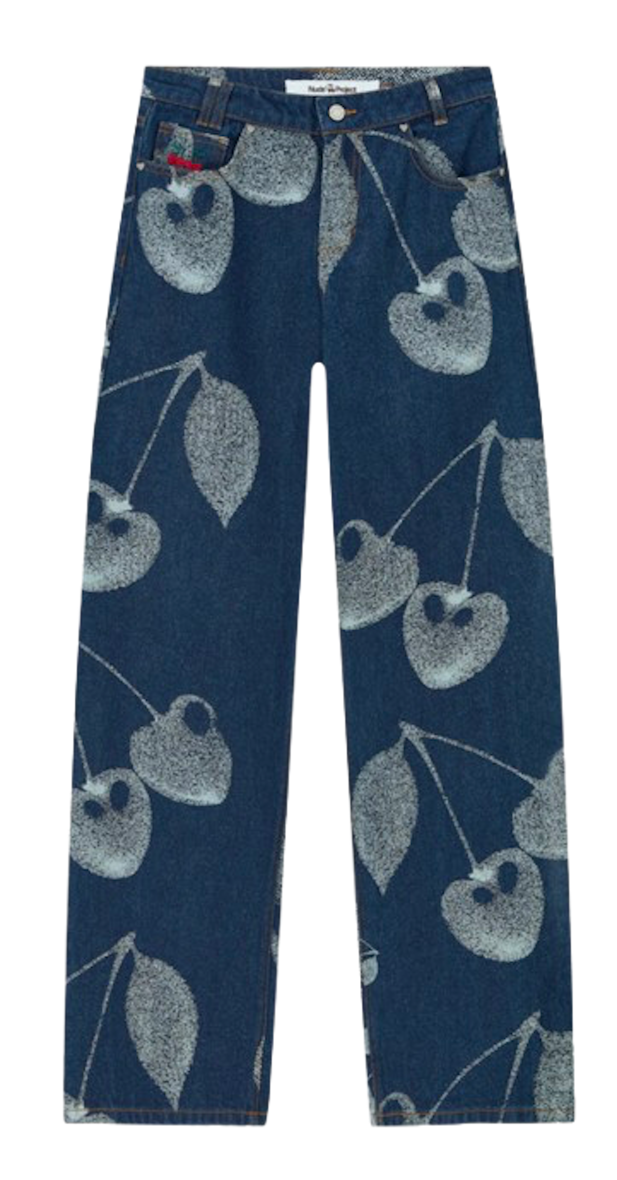 Vaqueros estampados con cerezas de Nude Project. Precio: 99 €