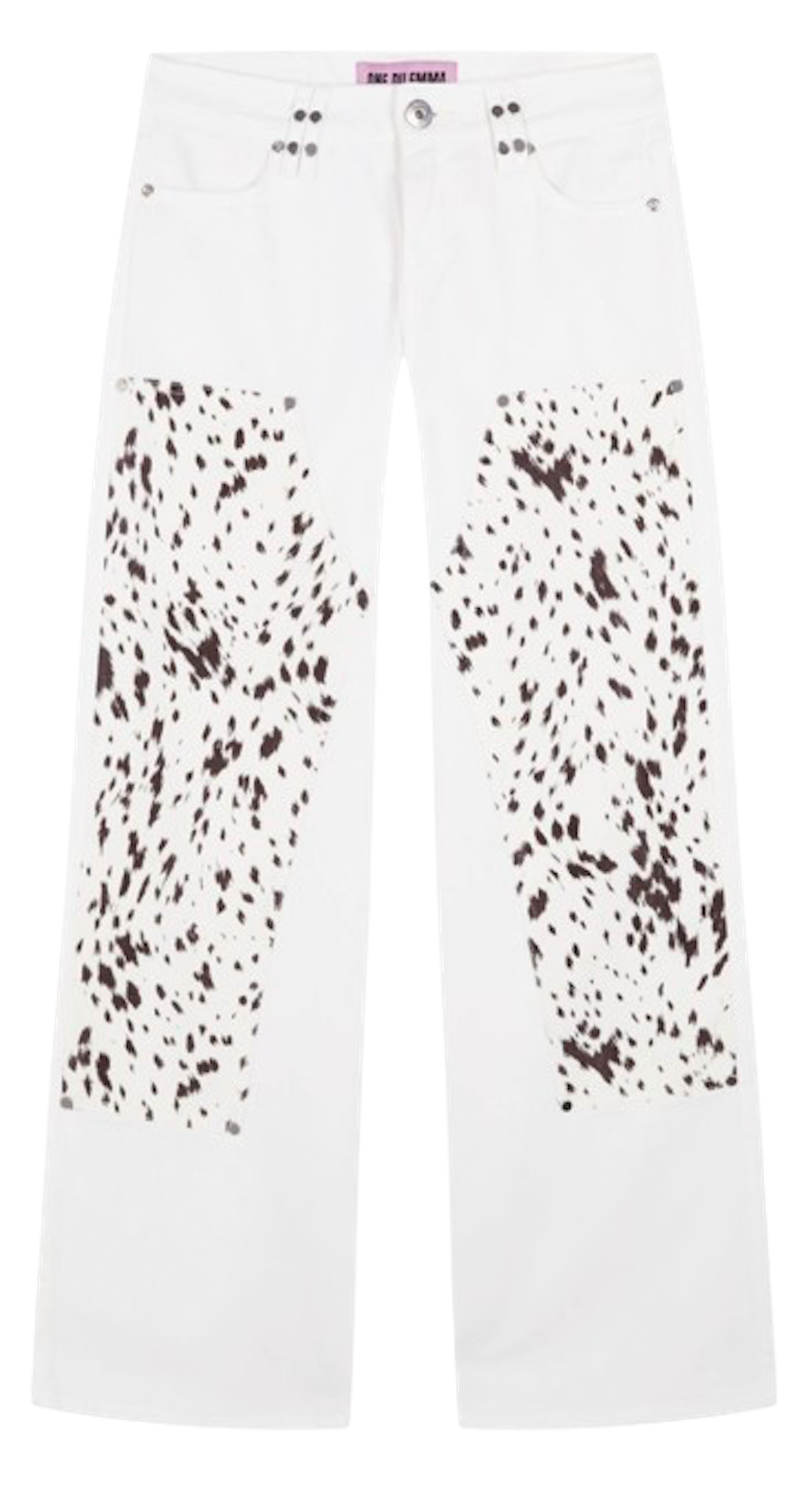 Vaqueros en blanco de estampado bambi de One Dilemma. Precio: 79,90 €