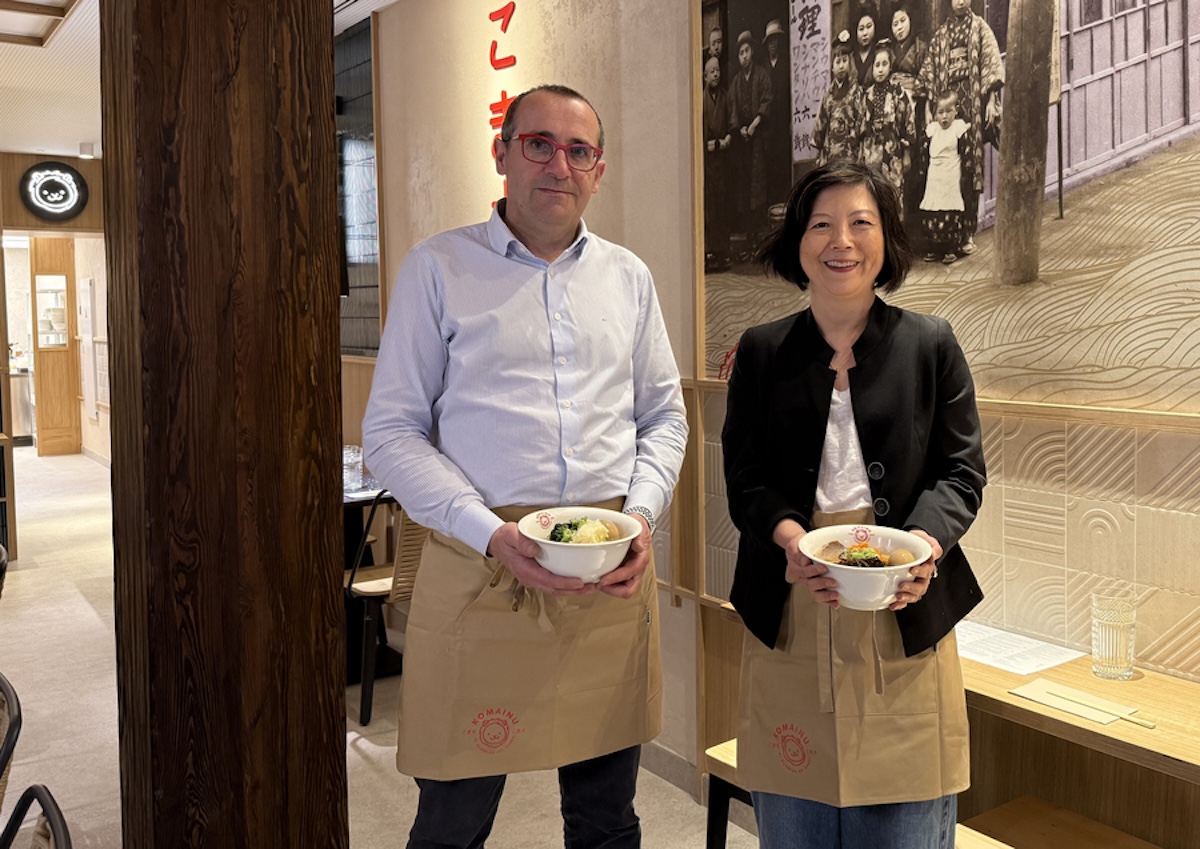 Gonzalo Ibáñez y Aska Okamura, dueños de Ramen Komainu. 