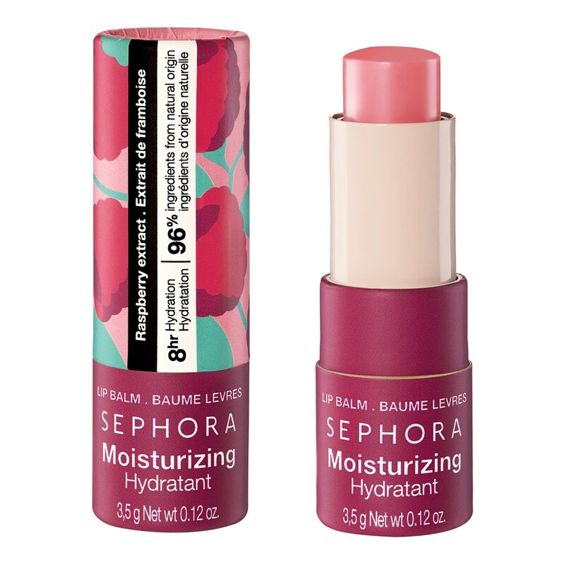 Bálsamo Labial Hidratante de Sephora Collection en tono Frambuesa, una opción económica para recrear el efecto «blurred lips». Precio: 4,99 €