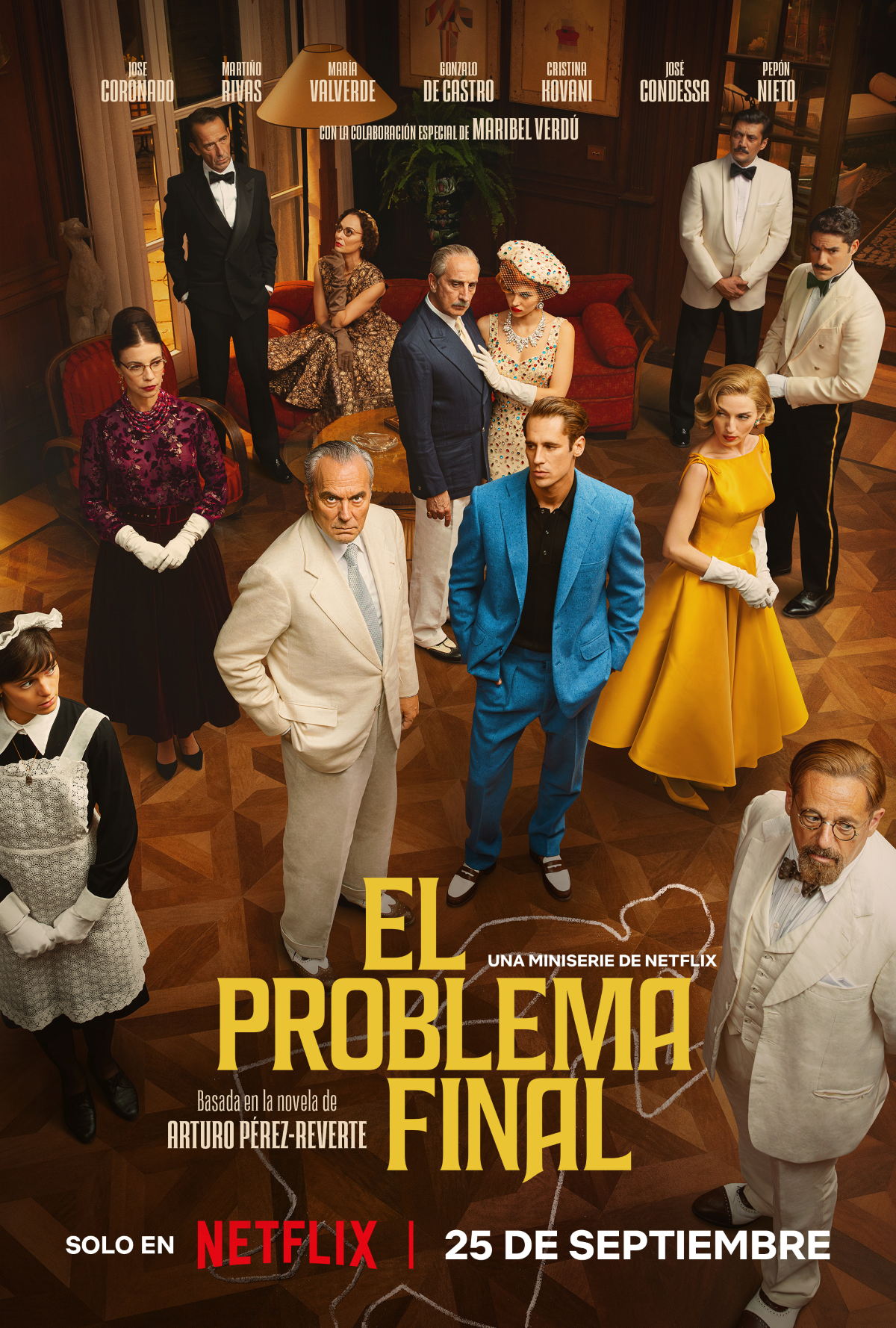 Póster de «El problema final», la nueva miniserie de Netflix protagonizada por Jose Coronado, Martiño Rivas, María Valverde y Maribel Verdú
