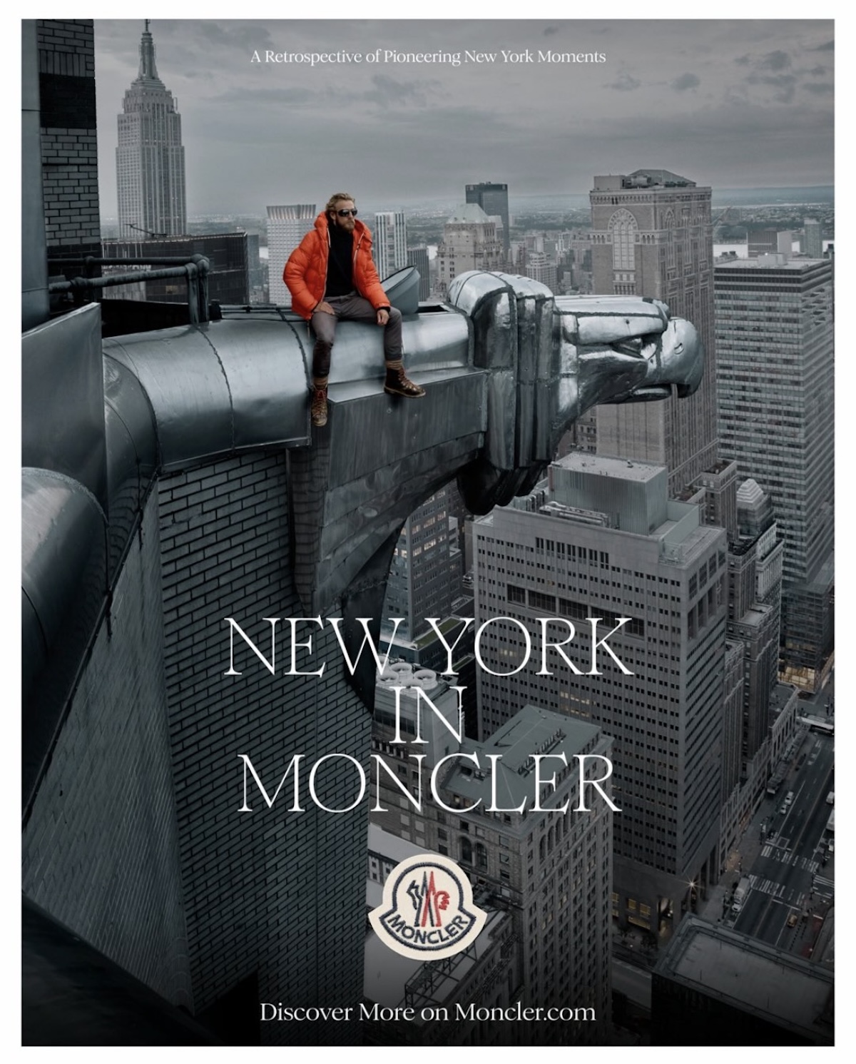 Cartel de «New York in Moncler», uno de los imprescindibles que no pueden faltar en nuestra guía de Nueva York durante Fashion Week
