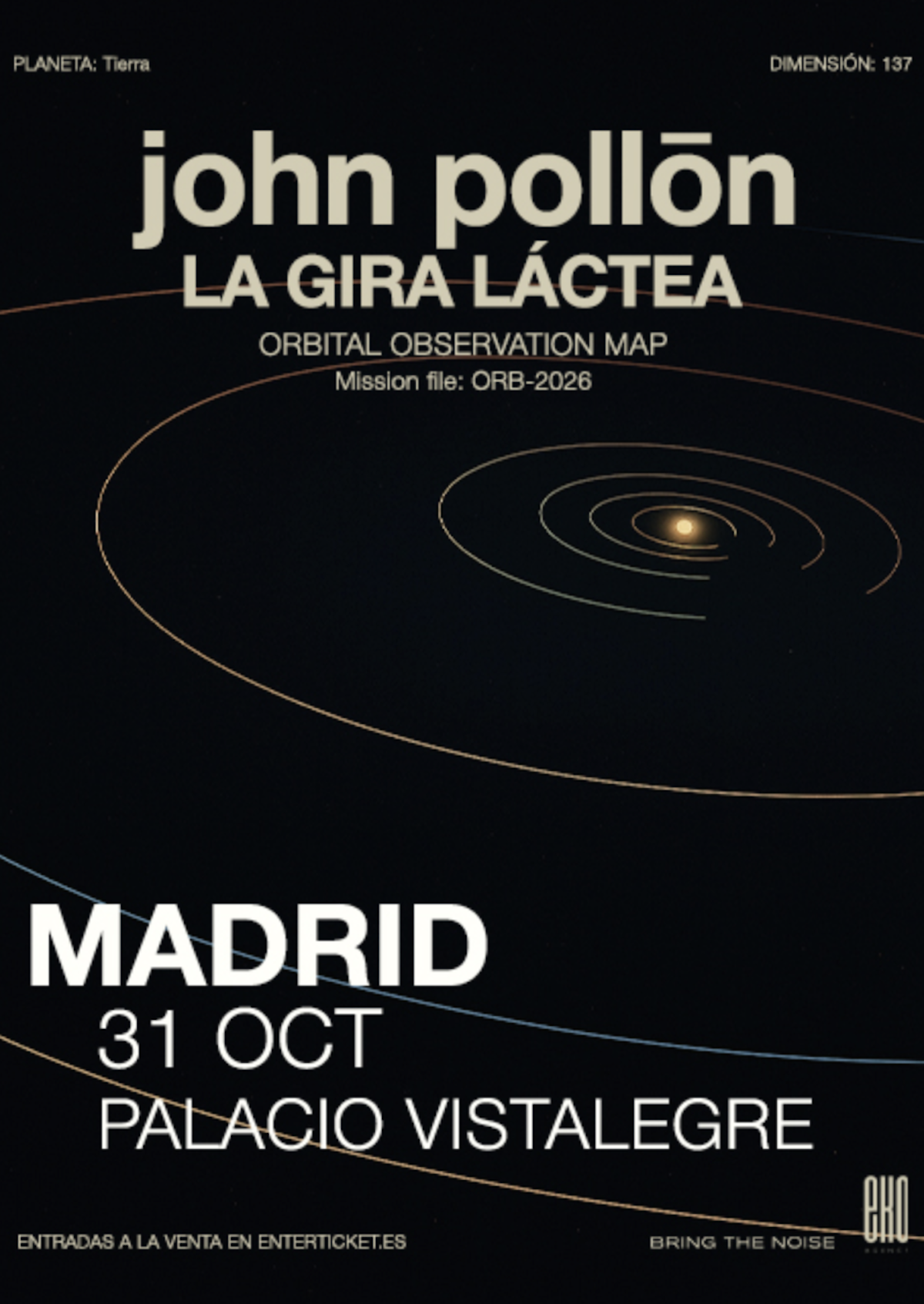 Cartel del concierto de John Pollõn en Madrid