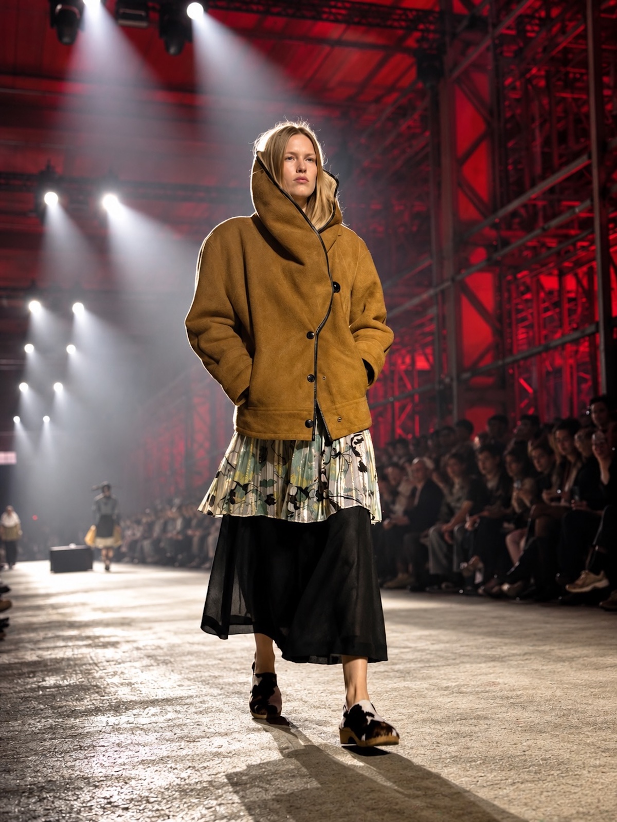 080 REBORN presenta «Nòmade», una colección creada por el estudio Fermín&Gilles a partir de prendas reutilizadas, en la 080 Barcelona Fashion 2026. Imagen: @vulmaro_mikel