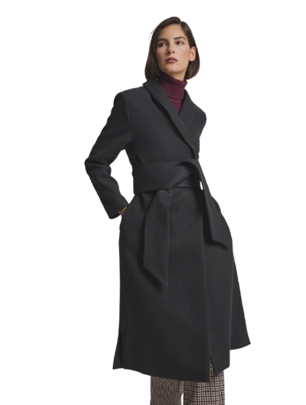 Abrigo fino negro de Coosy. Precio: 180 € 
