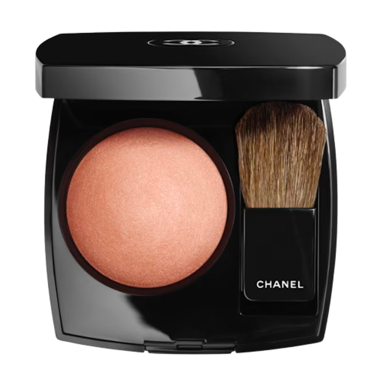 Colorete en polvo de Chanel en el tono «Brume d'or», perfecto para el anti-blush. 