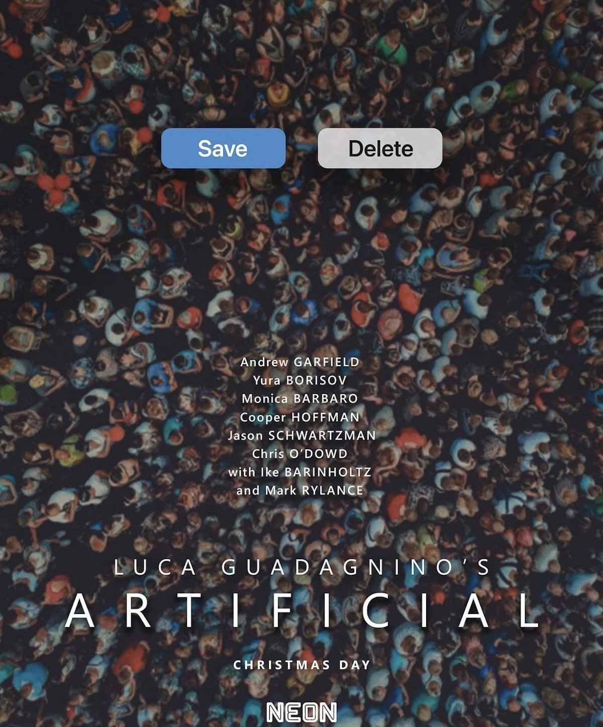 Cartel oficial de «Artificial»