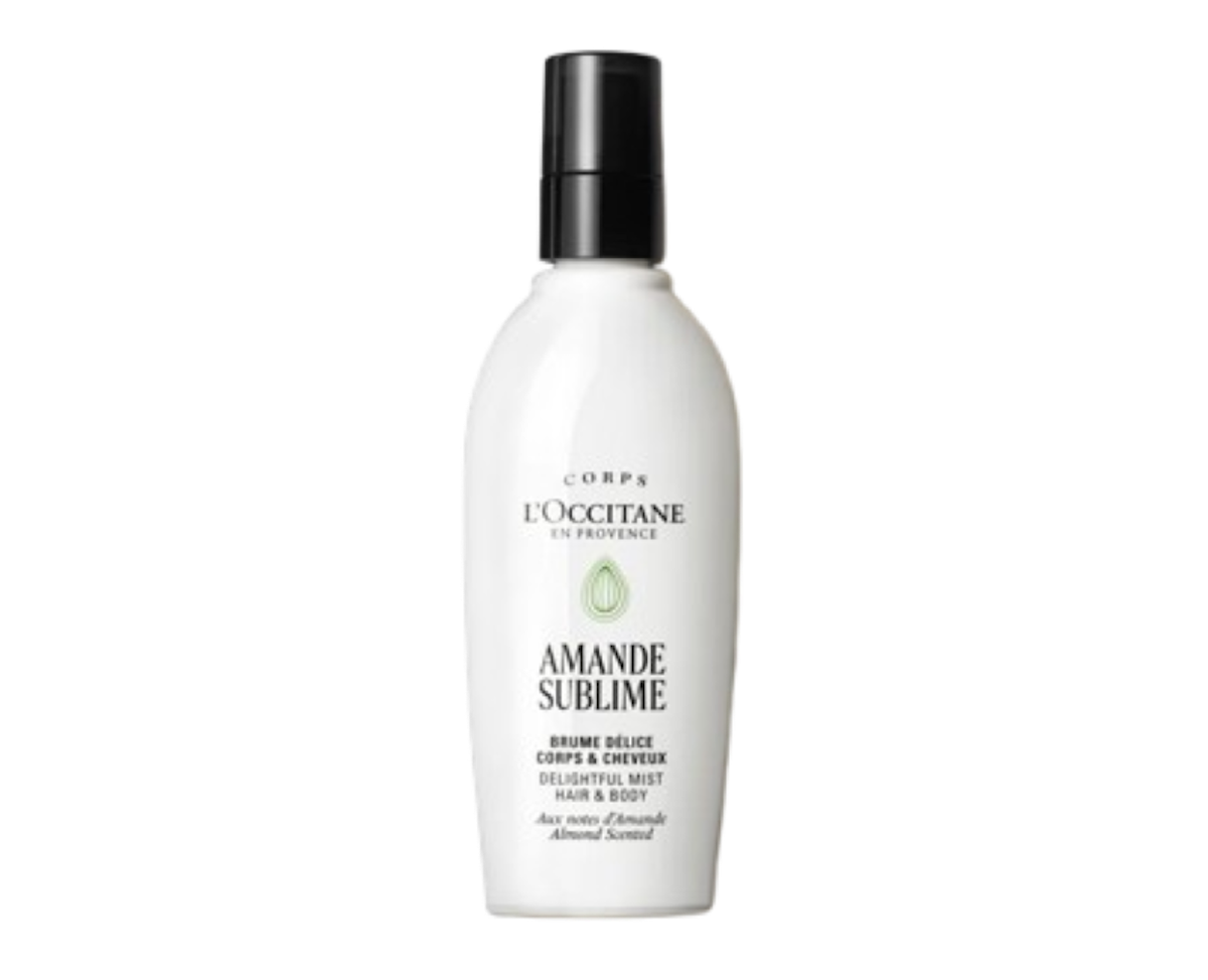 Bruma Perfumada Almendra, de L’Occitane. 100 ml, 39 €. Uno de nuestros body mists favoritos