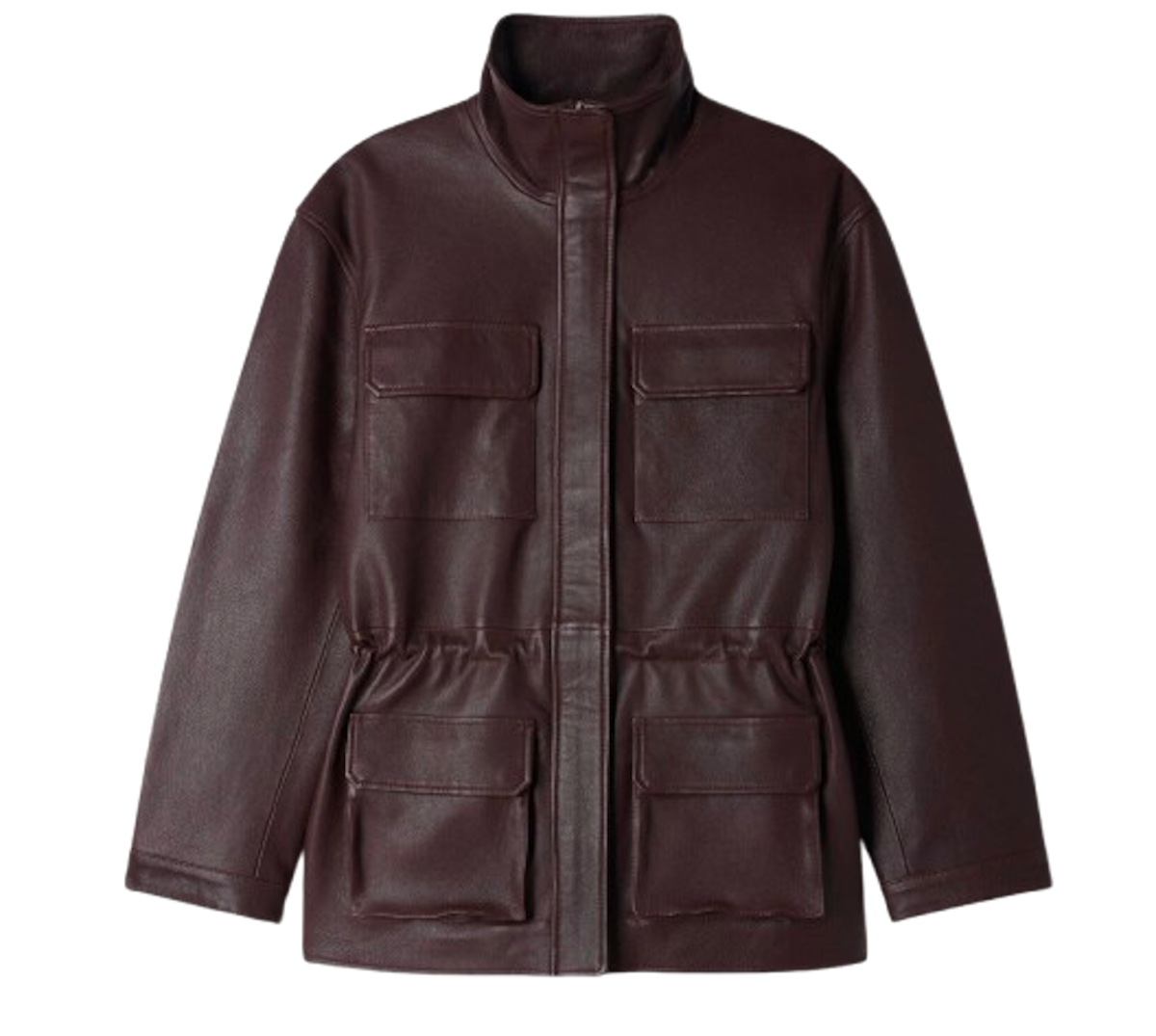 Modelo de cuero burdeos de Sandro. Precio: 725 €